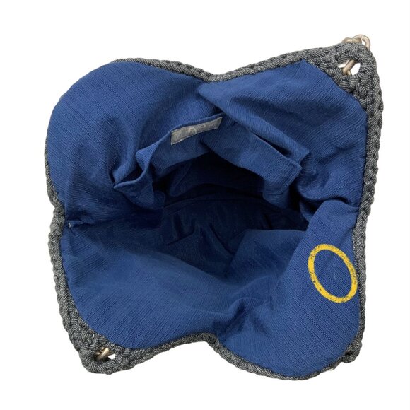 Belier Belier Shoulder Bag Purse Blue Crochet Woven Chain Bohemian Spring Summer - Picture 6 of 12